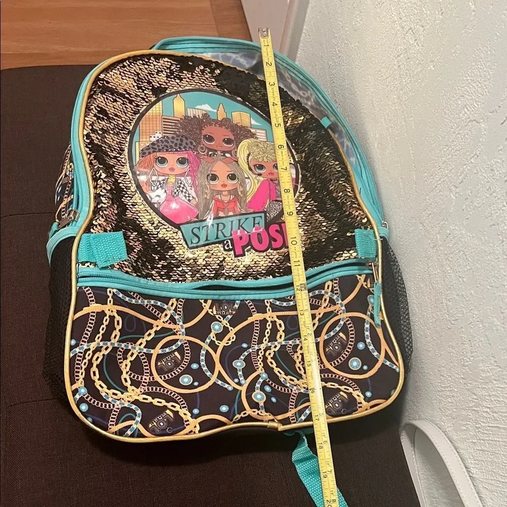 #1271**L.O.L. Surprise! Gold and Teal Sequin Backpack
